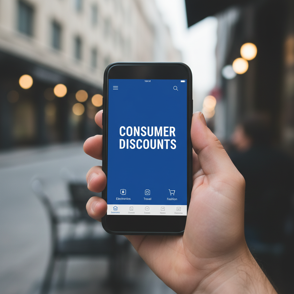 Consumer discounts and coupons on mobile app