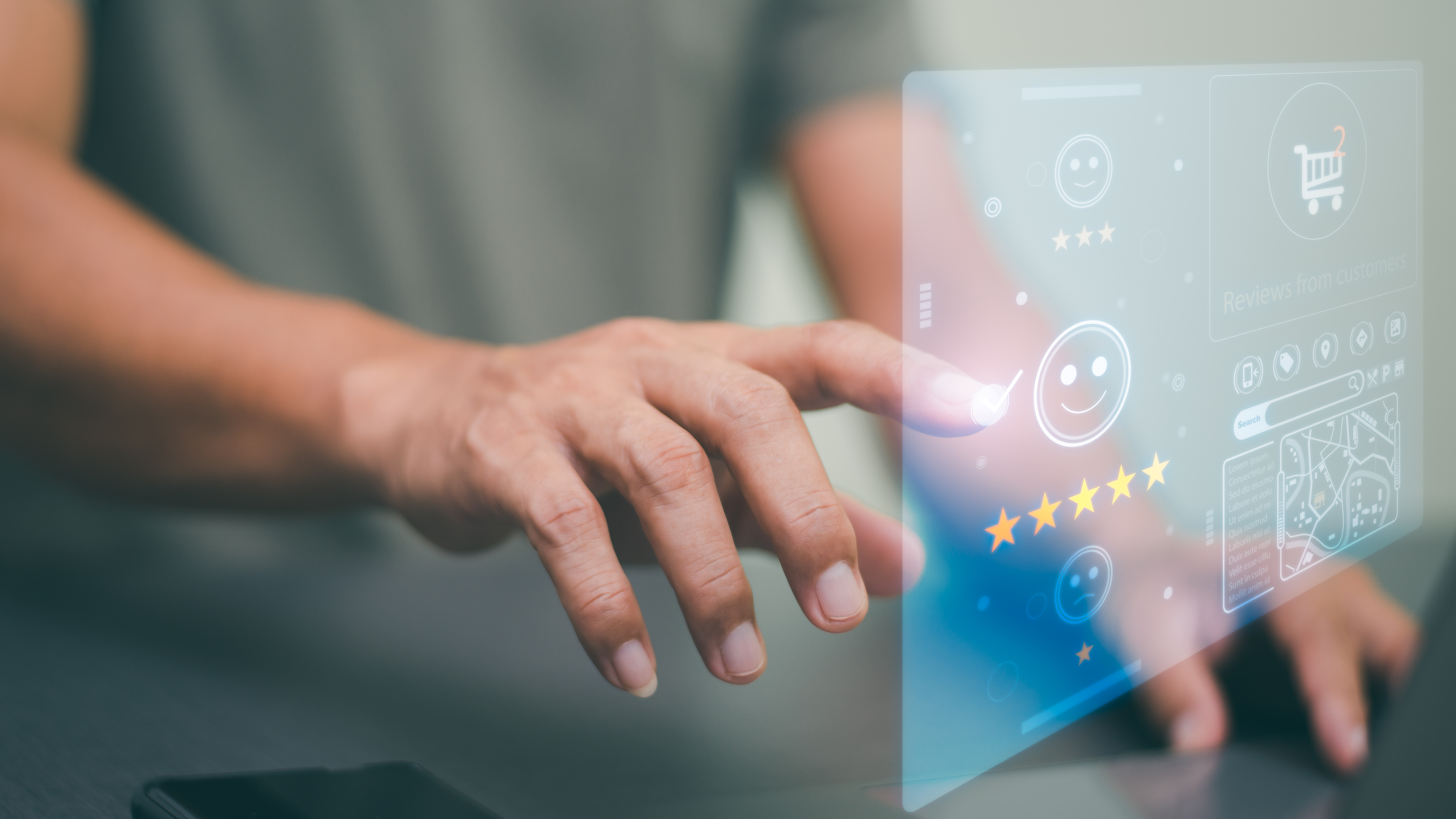 Picture of a person engaging with a screen